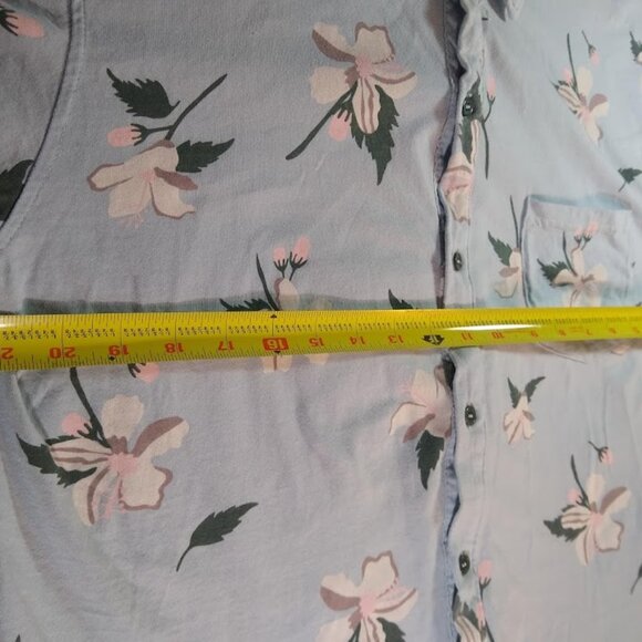 Eighth Avenue  XL  Men's 100% cotton button down  tropical print blue + white - Picture 8 of 8